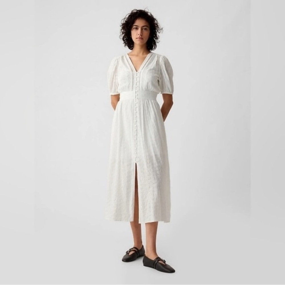 GAP White Eylet Midi Dress